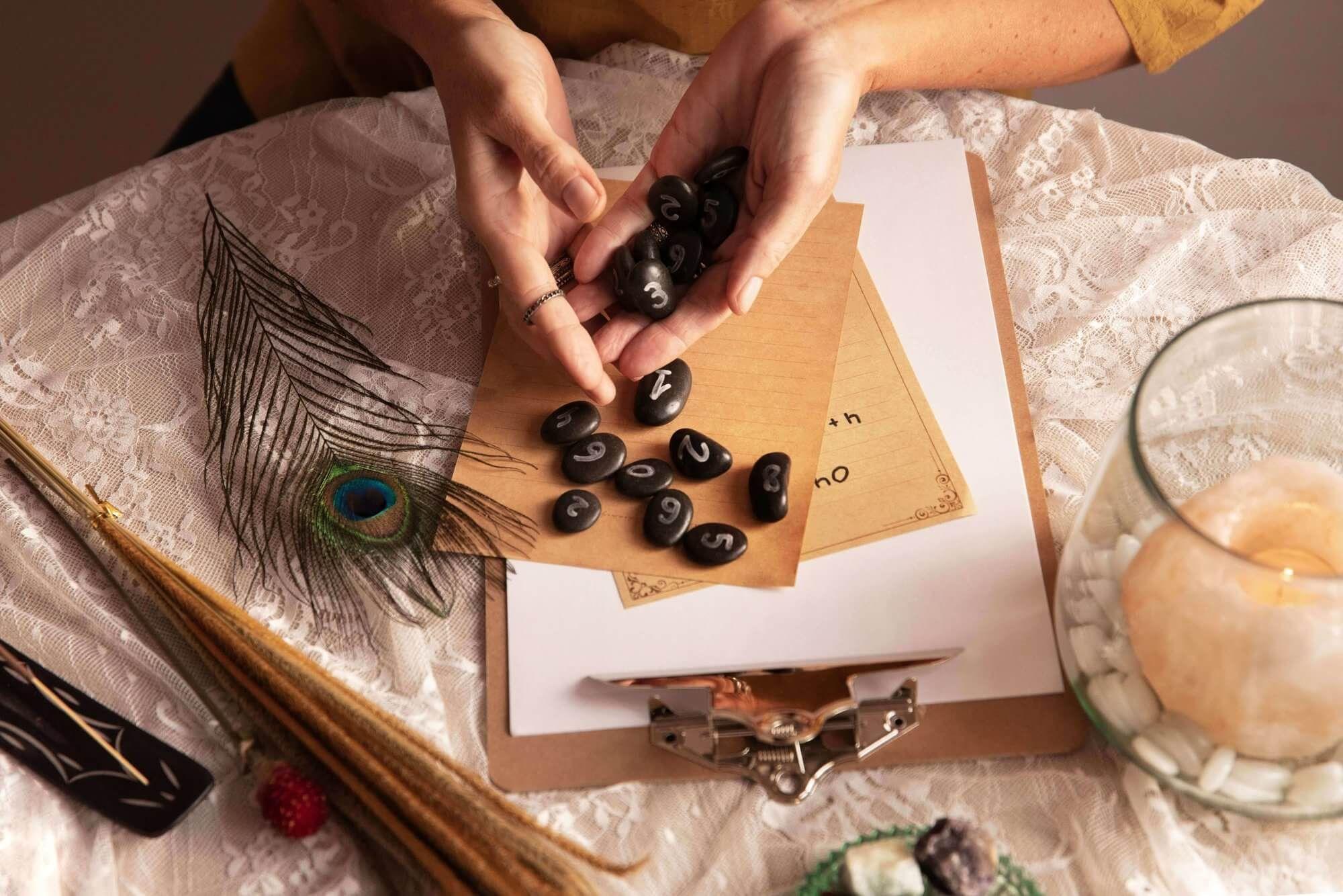 Photo - A symbolic set of rune stones for fortune telling