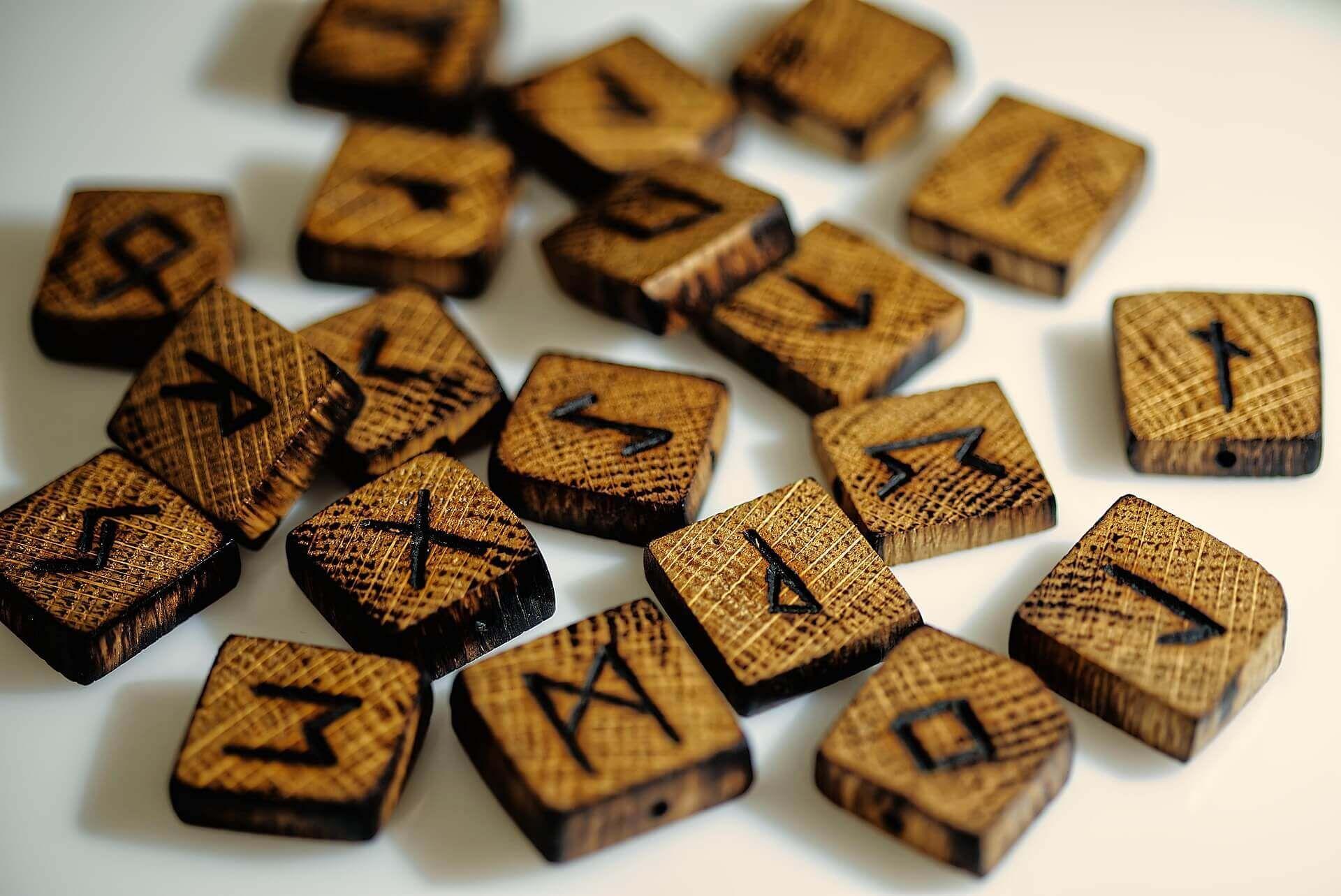 Photo - Beatufil runic stones with carved Elder Futharak