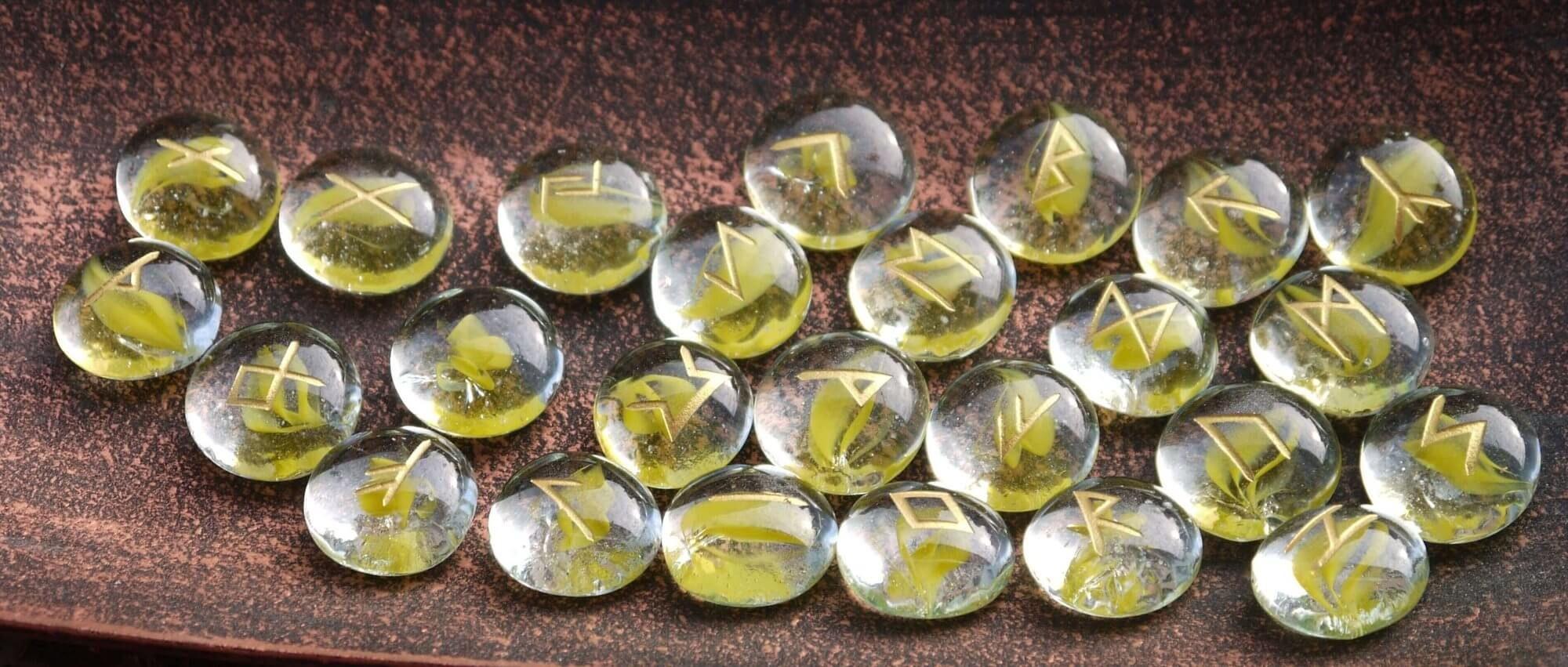 A mystical arrangement of rune stones Photo - A mystical arrangement of rune stones