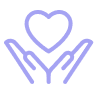 pictogram of two hands holding a heart