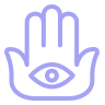pictogram of a palm with an eye in the centre