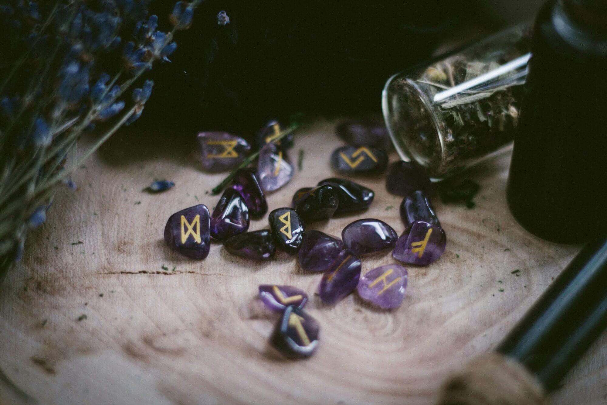 Decorative rune stones used for divination Photo - Decorative rune stones used for divination