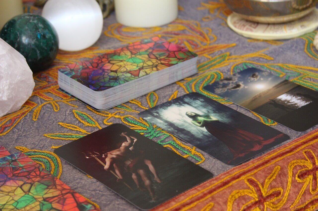 three tarot cards face up on the table Photo - three tarot cards face up on the table